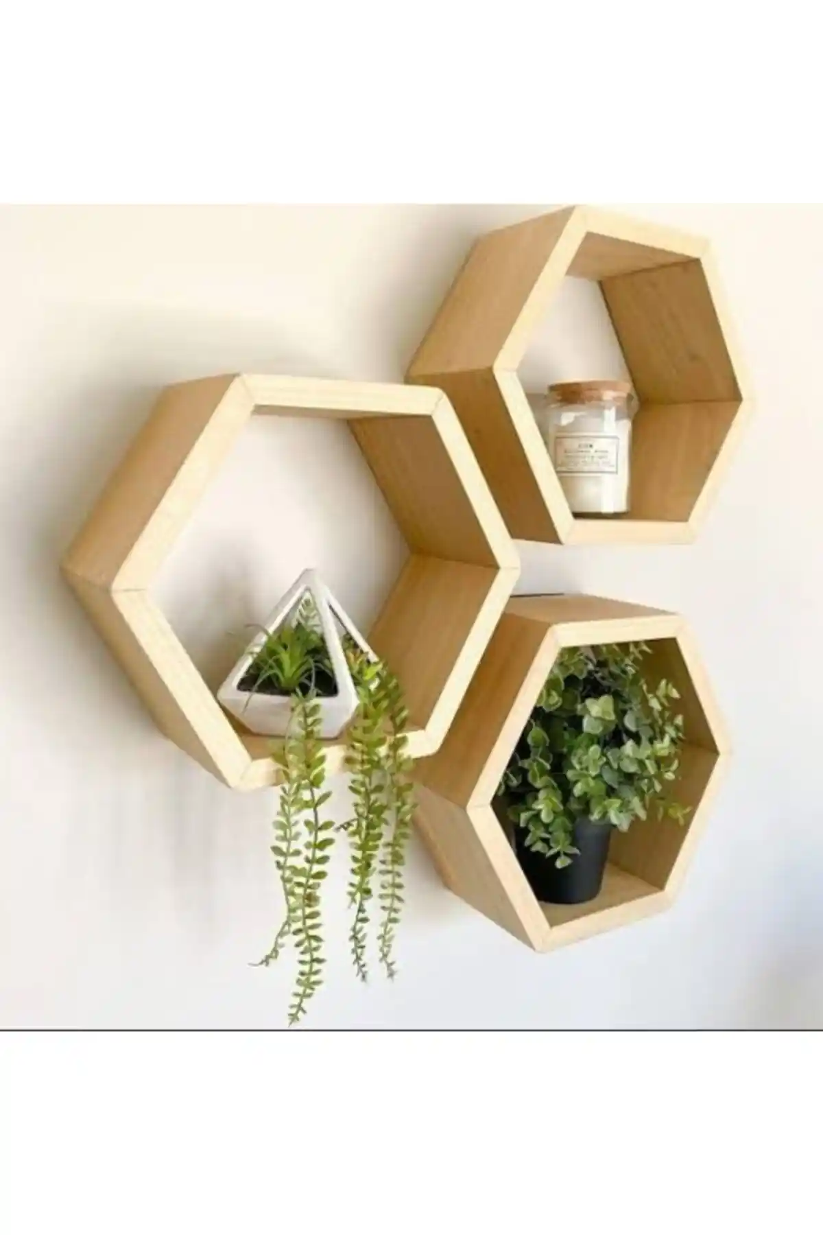 Altıgen Ahşap Raflarla Modern ve Şık Dekorasyon Çözümleri