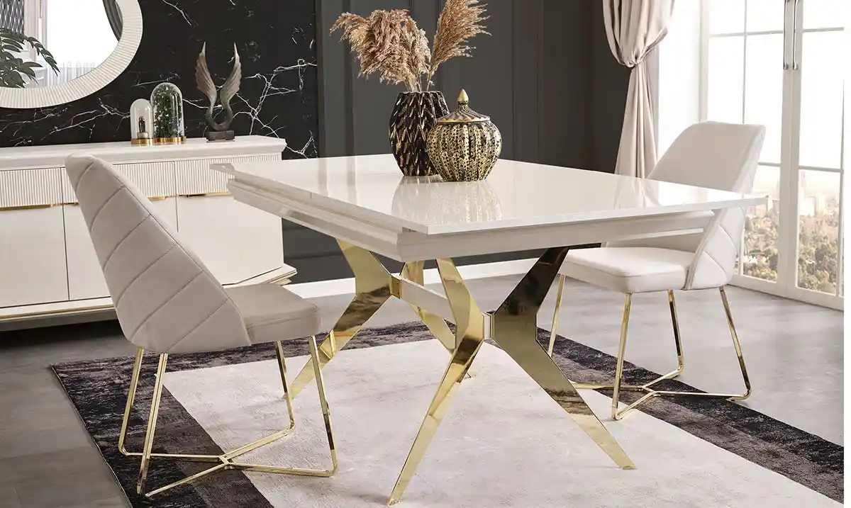 Altın Ayaklı Yemek Masası: Modern ve Klasik Dekorasyonda Zarafet ve Lüksün Simgesi