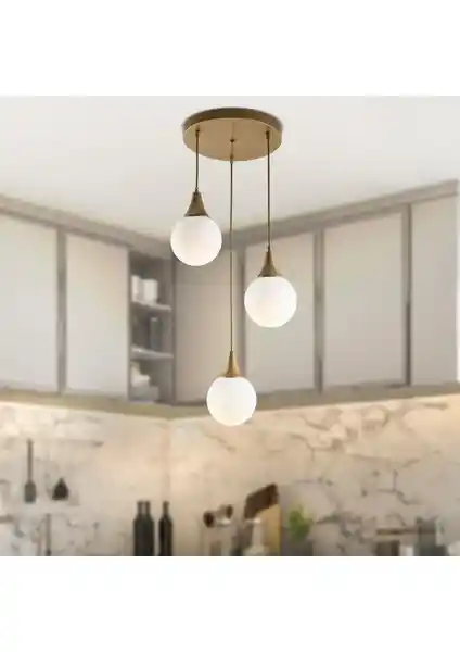 Apliqa Damla 3'lü Yuvarlak Eskitme Modern Sarkıt Avize - Şık ve Fonksiyonel Aydınlatma Çözümü