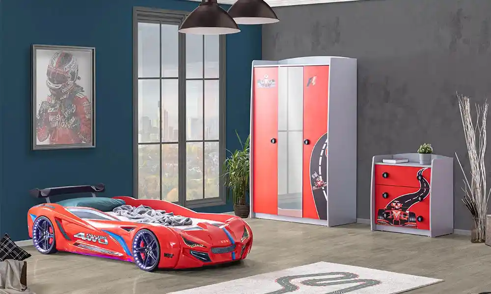 Arabaları Temalı Genç Odası Dekorasyonu: Modern ve Dinamik Tasarım Çözümleri