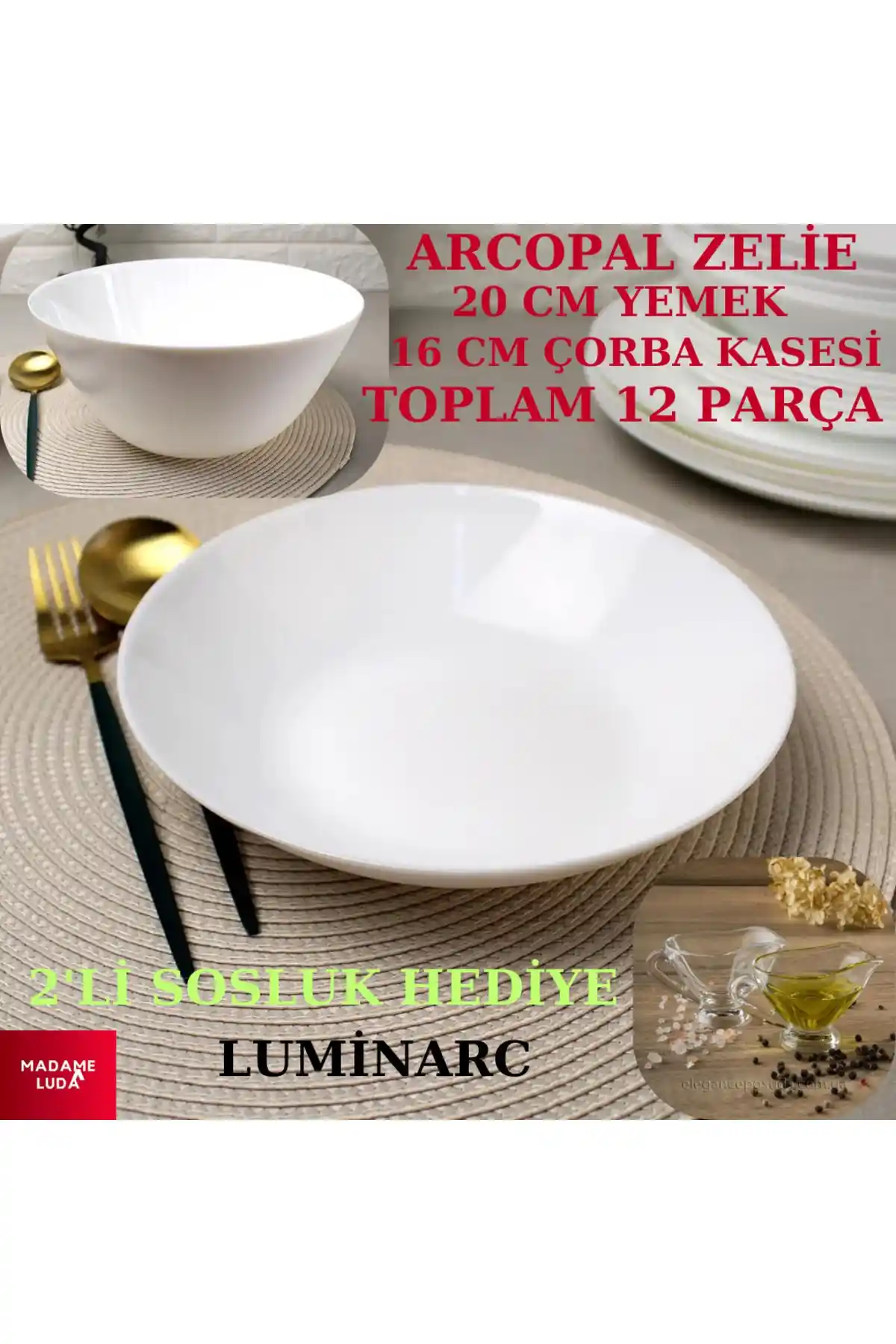 Arcopal 12 Kişilik Yemek Takımı ile Sofralarınıza Şıklık Katın