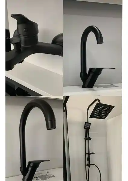 Armour Siyah 4'lü Banyo Seti: Modern, Dayanıklı ve Estetik Tasarım