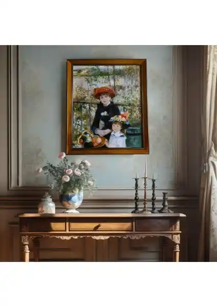 Art Of Legacy Renoir İkiz Kız Kardeş 1881 Çerçeveli Klasik Vintage Duvar Tablo