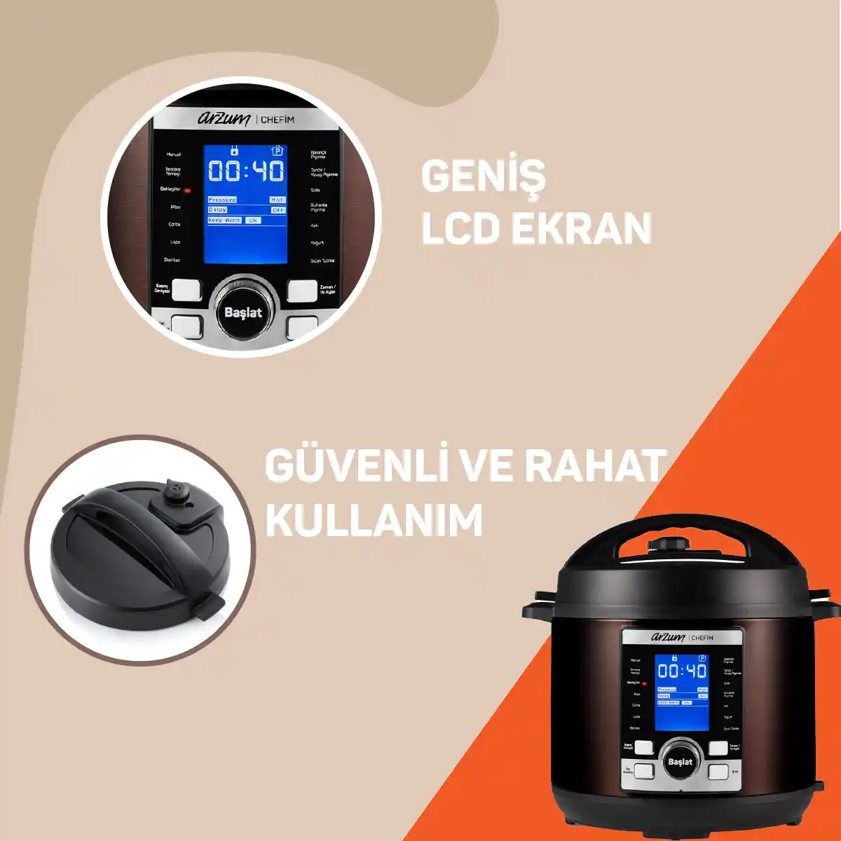 Arzum AR2055 Chefim Çok Amaçlı Basınçlı Pişirici ile Modern ve Şık Mutfaklar İçin Pratik Çözüm