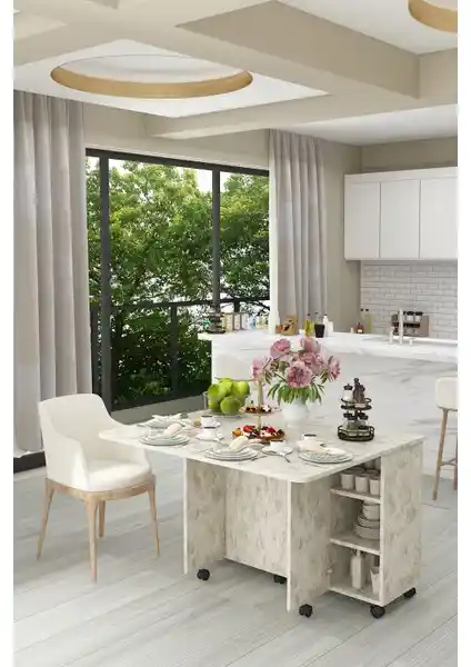 Asra Trend %100 MDFLAM Mutfak Adası ve Yemek Masası Modern Tasarım ve Fonksiyonellik