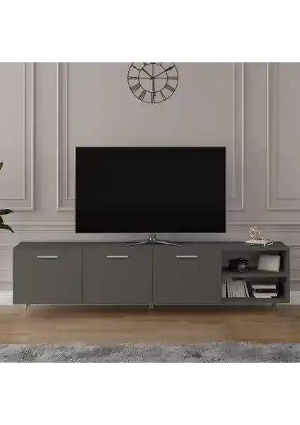 Asra Trend %100 MDFLAM TV Ünitesi T-21 Koyu Gri Modern ve Dayanıklı Tasarım