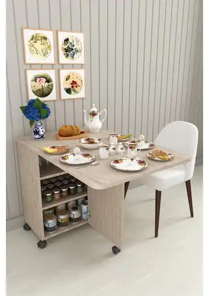 Asra Trend MDFLAM 105CM Mutfak Adası ve Yemek Masası Modern Tasarım ve Fonksiyonellik