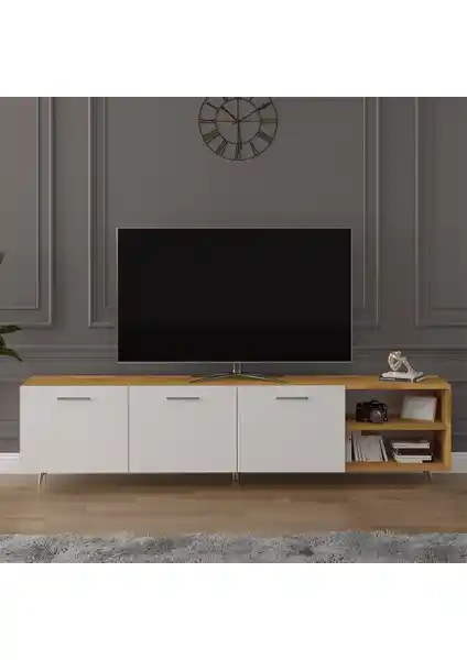 Asra Trend Petra Beyaz Modern TV Ünitesi Şık ve Fonksiyonel Tasarım Özellikleri