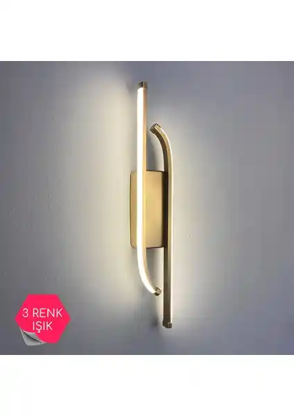 Asva Design Gold Laura Modern 3 Renk LED Duvar Aplikleri İç Mekan Şıklığı ve Fonksiyonellik