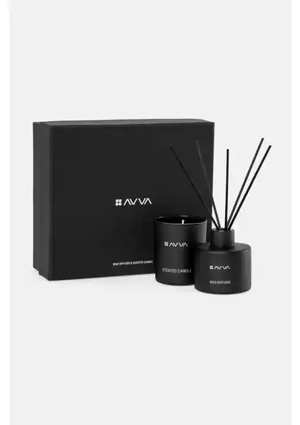 AVVA Erkek Hediye Kutulu Oda Kokusu ve Mum Seti Şık ve Zarif Hediye Seçeneği
