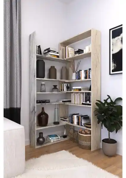 Aymobsan Aden Dekoratif Köşe Kitaplık: Modern ve Fonksiyonel Depolama Çözümü