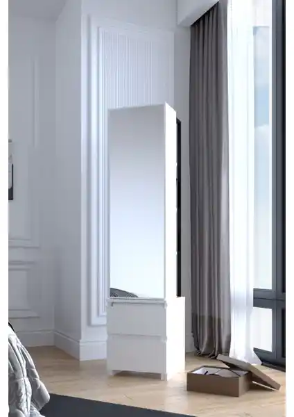 Aymobsan Armony Aynalı Çekmeceli Takı ve Aksesuar Dolabı Modern ve Şık Tasarım