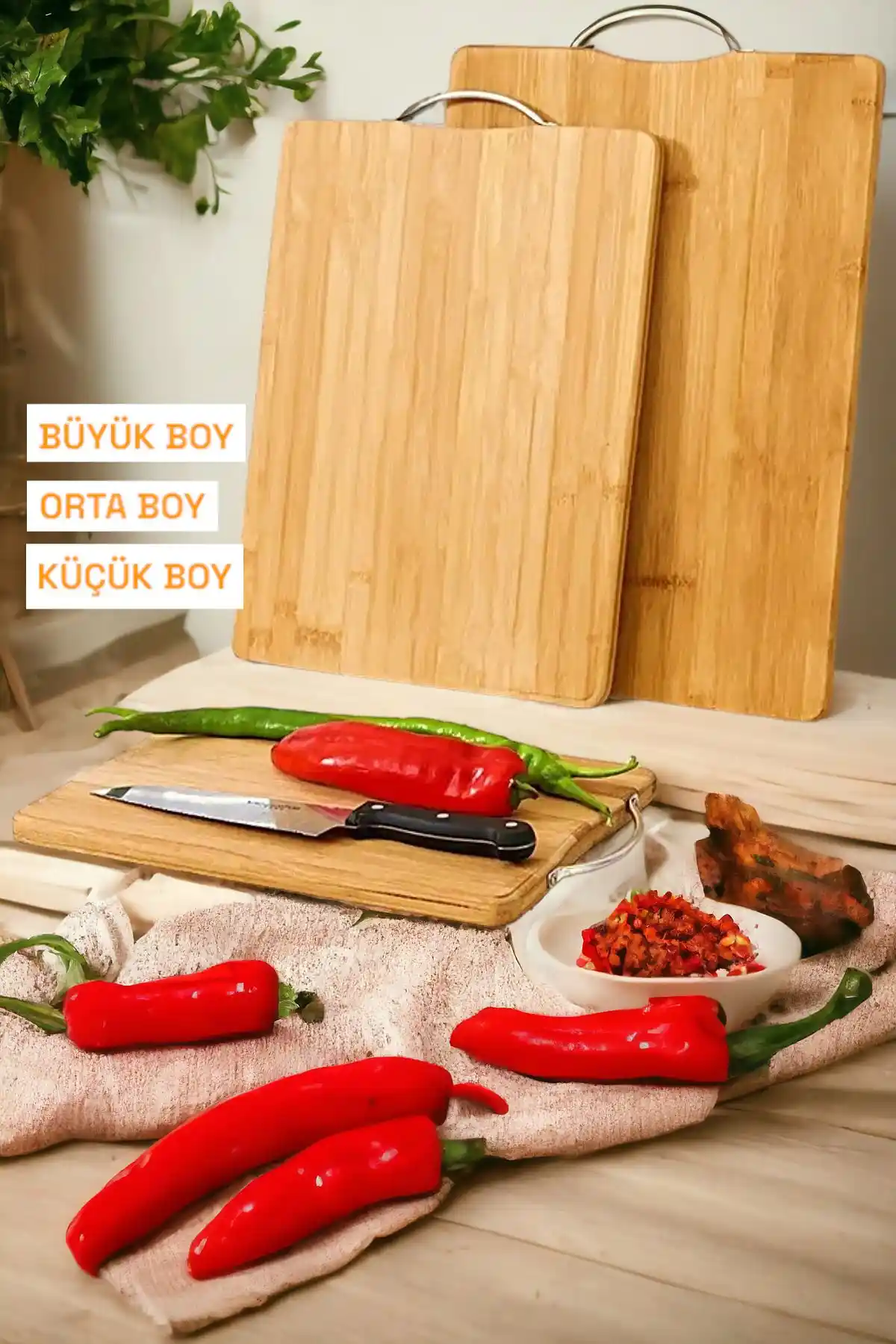 Bambu Kesim Tahtası 3'lü Setler ile Dekorasyon ve Fonksiyonellik Artırma