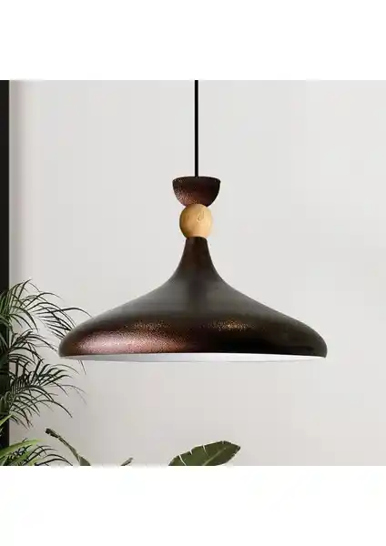 Bamyum Champion Ahşap Şapka Tekli Avize Modern ve Şık Tasarımıyla İç Mekanlara Estetik Katıyor