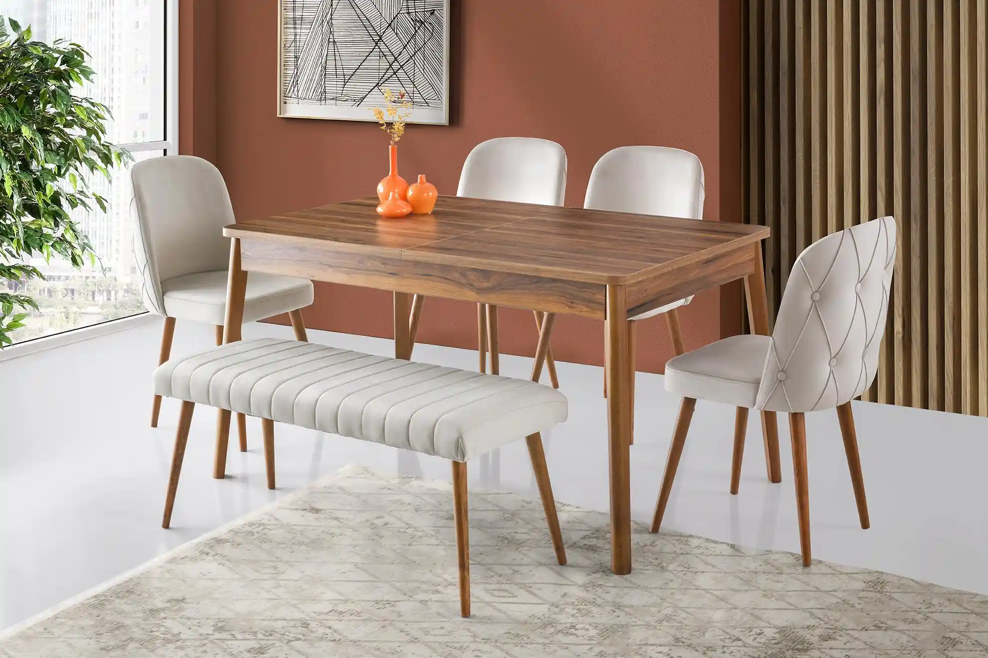 Banklı Masa Takımı Dekorasyonda Şıklık ve Fonksiyonellik Sağlayan Modern Çözümler