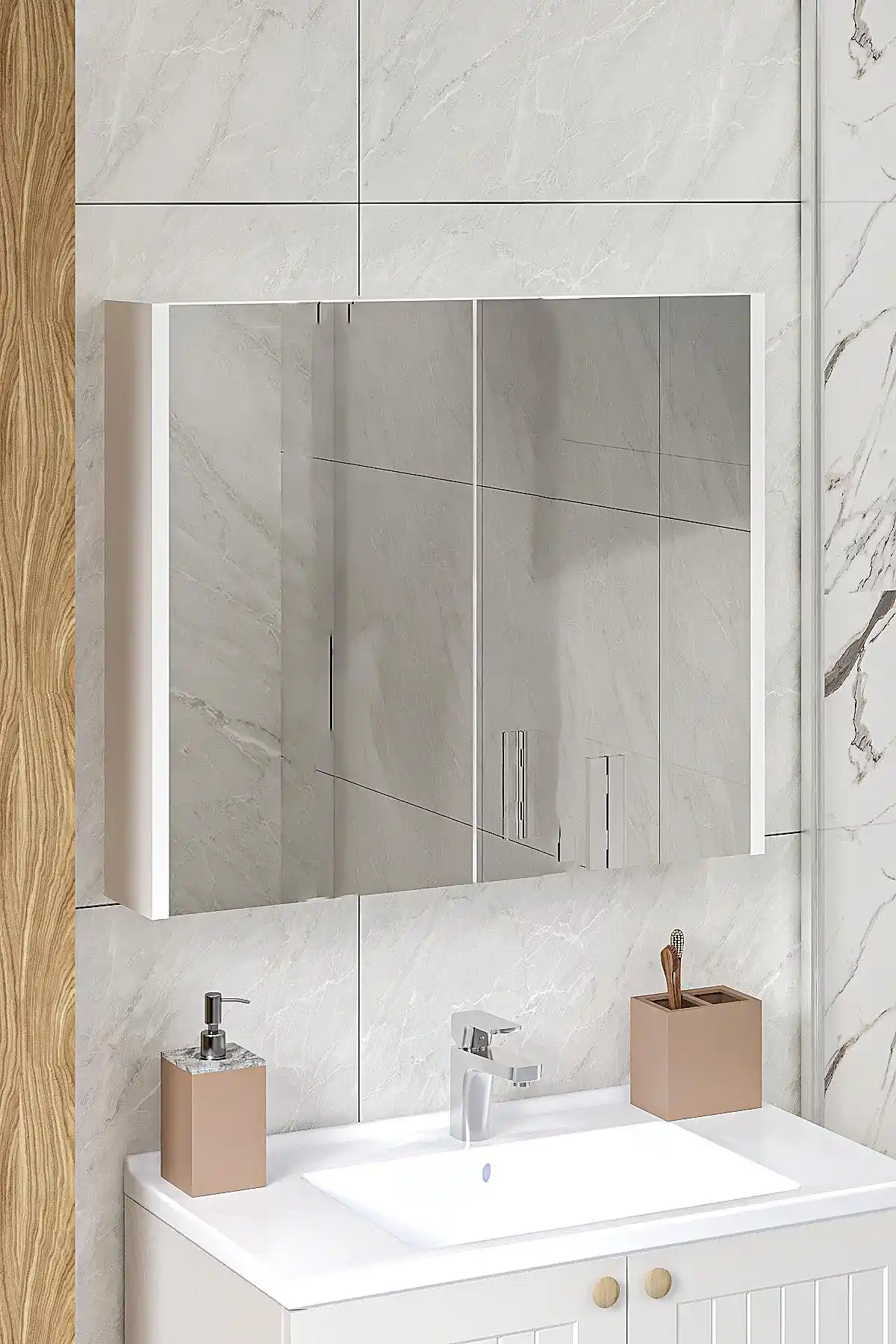 Banyo Dekorasyonunda Şık ve İşlevsel Çözümler: Aynalı Üst Dolaplar