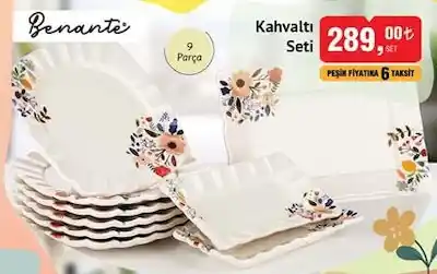 Benante 9 Parça Kahvaltı Seti ile Şık ve Fonksiyonel Mutfak Dekorasyonu