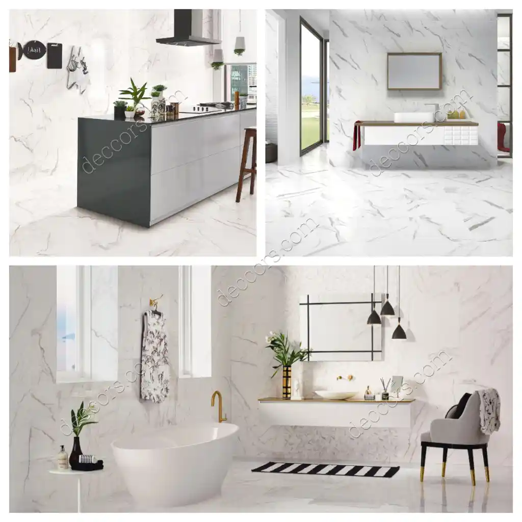 Beyaz Mermer Görünümlü Seramiklerle Modern ve Şık Mekan Tasarımları