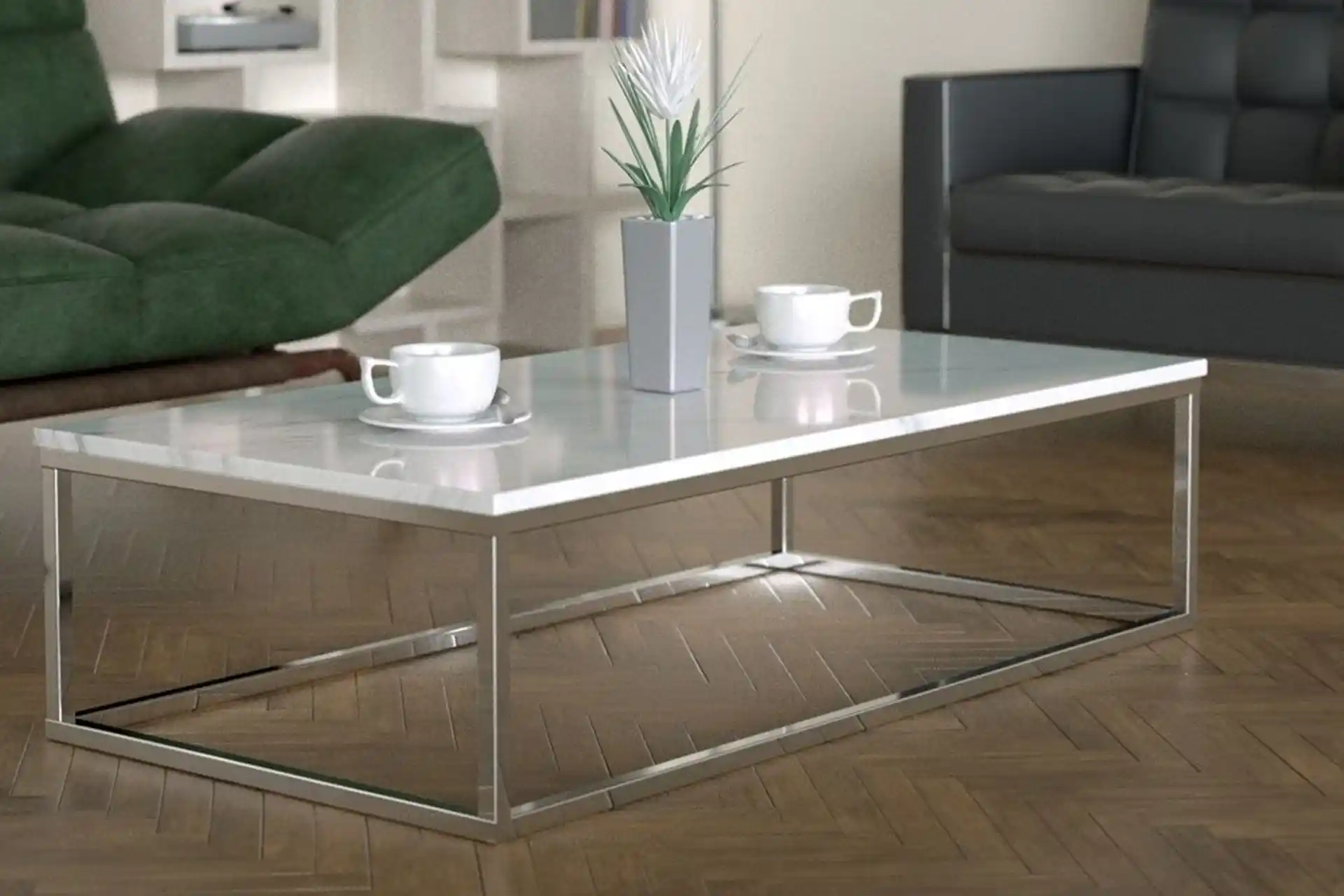 Beyaz Mermer Orta Sehpa ile Dekorasyonunuzu Zarafetle Taçlandırın