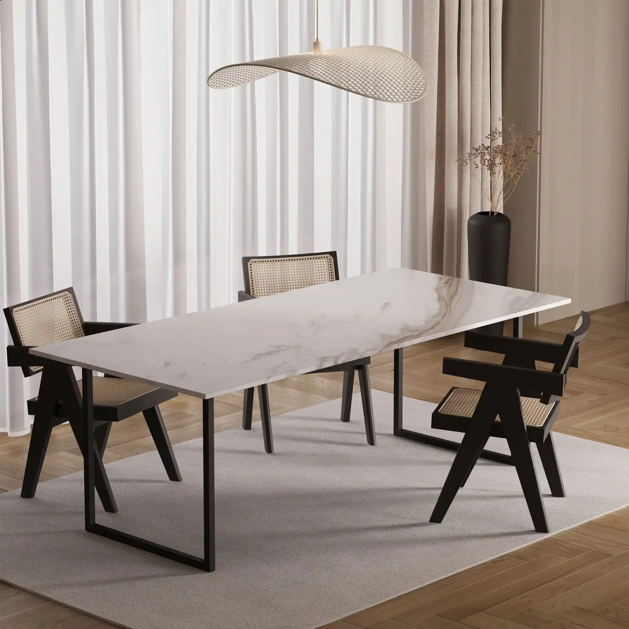 Beyaz Mermer Yemek Masaları: Estetik ve Dayanıklı Modern Dekorasyon Unsuru