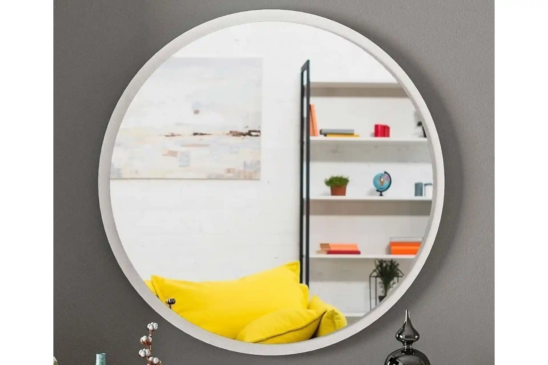 Beyaz Yuvarlak Aynalar ile Modern ve Şık Dekorasyon Fikirleri ve Kullanım Alanları