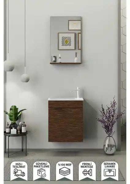 Biani Fix Arya 50 cm Banyo Dolabı Modern ve Fonksiyonel Tasarım Özellikleri