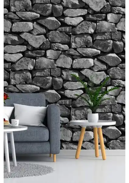 BienHome 5329 Taş Desenli 3D Duvar Kağıdı: Modern ve Dayanıklı İç Mekan Dekoru