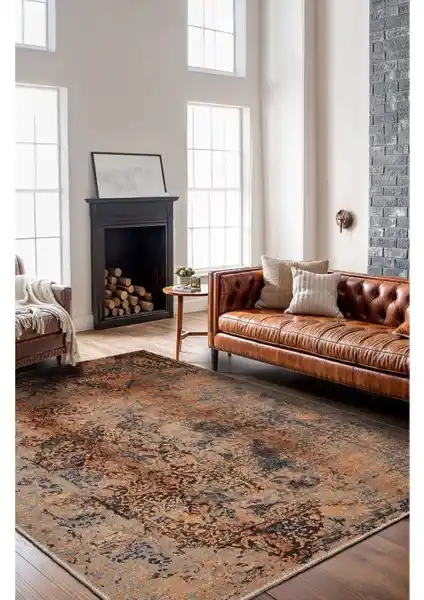 Bigartshome Soft Pastel Vintage Desenli Salon Halısı: Şıklık ve Dayanıklılık Bir Arada