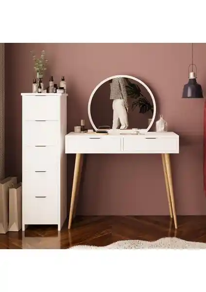 Bimossa Lucy T1050 Makyaj Masası Takımı Modern Tasarım ve Fonksiyonellik