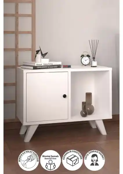 Bofigo Mikonos Beyaz Komodin: Modern Tasarım ve Fonksiyonellik Bir Arada