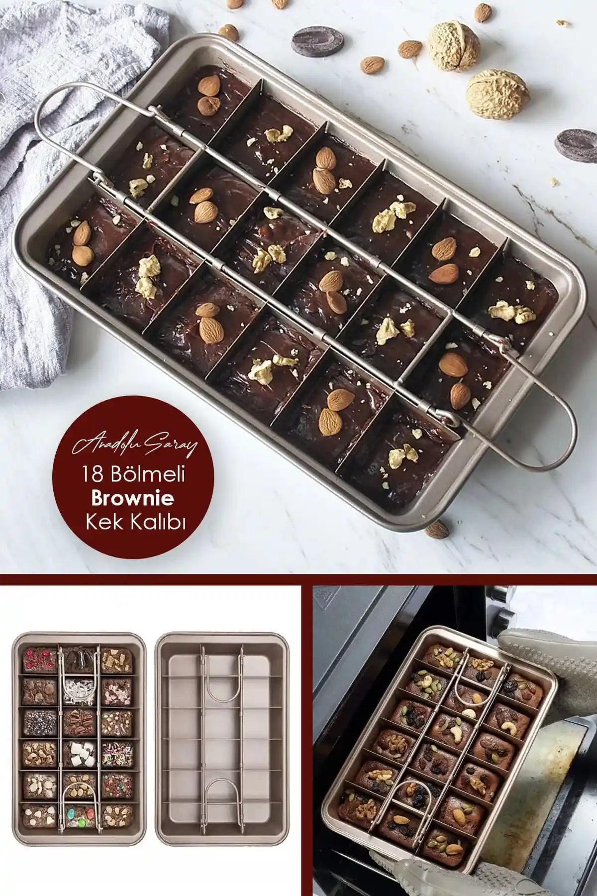 Bölmeli brownie kek kalıplarıyla yaratıcı ve estetik kek tasarımları yapın