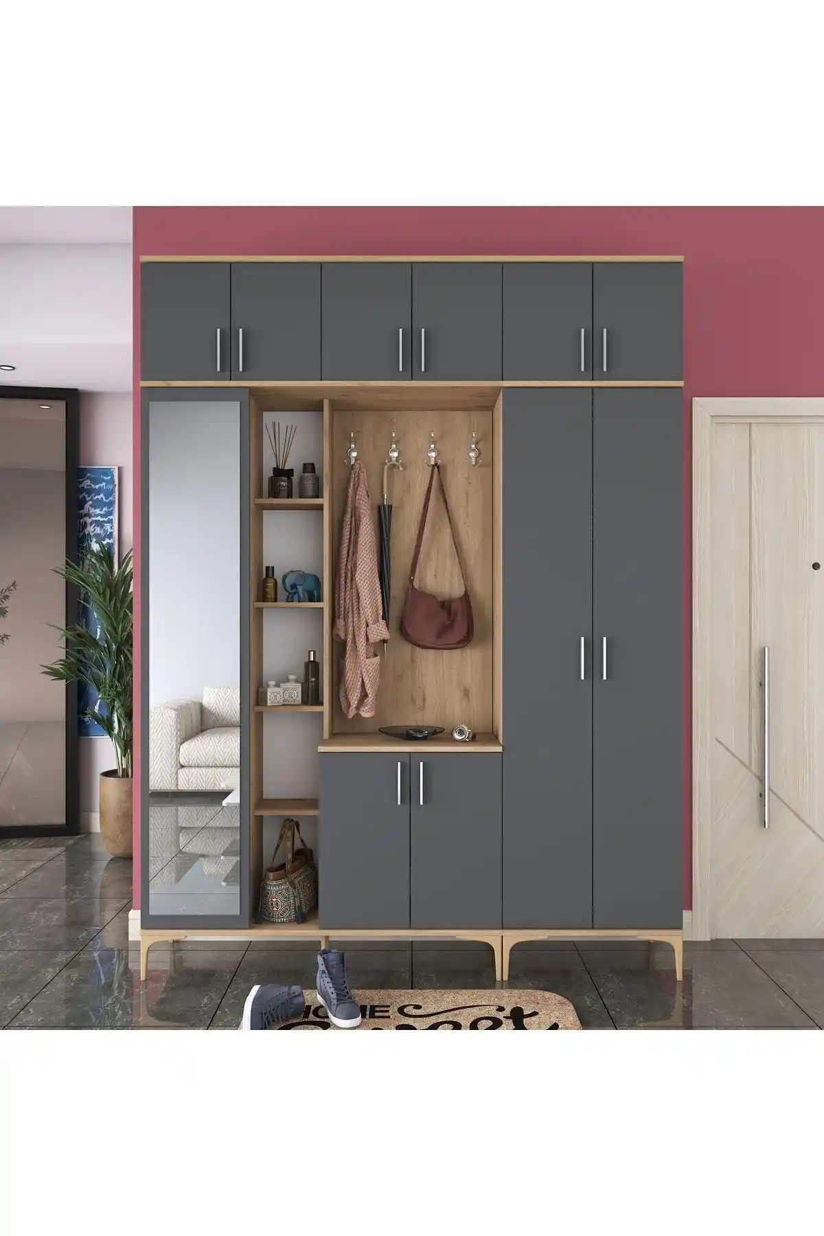 Boy Aynalı Ayakkabılık ile Fonksiyonellik ve Estetiği Bir Arada Sunan Çözüm