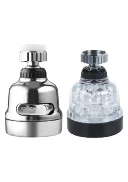 Brkyapı 2'li Çok Fonksiyonlu Krom ve Şeffaf Musluk Başlığı Seti Modern ve Hijyenik Kullanım