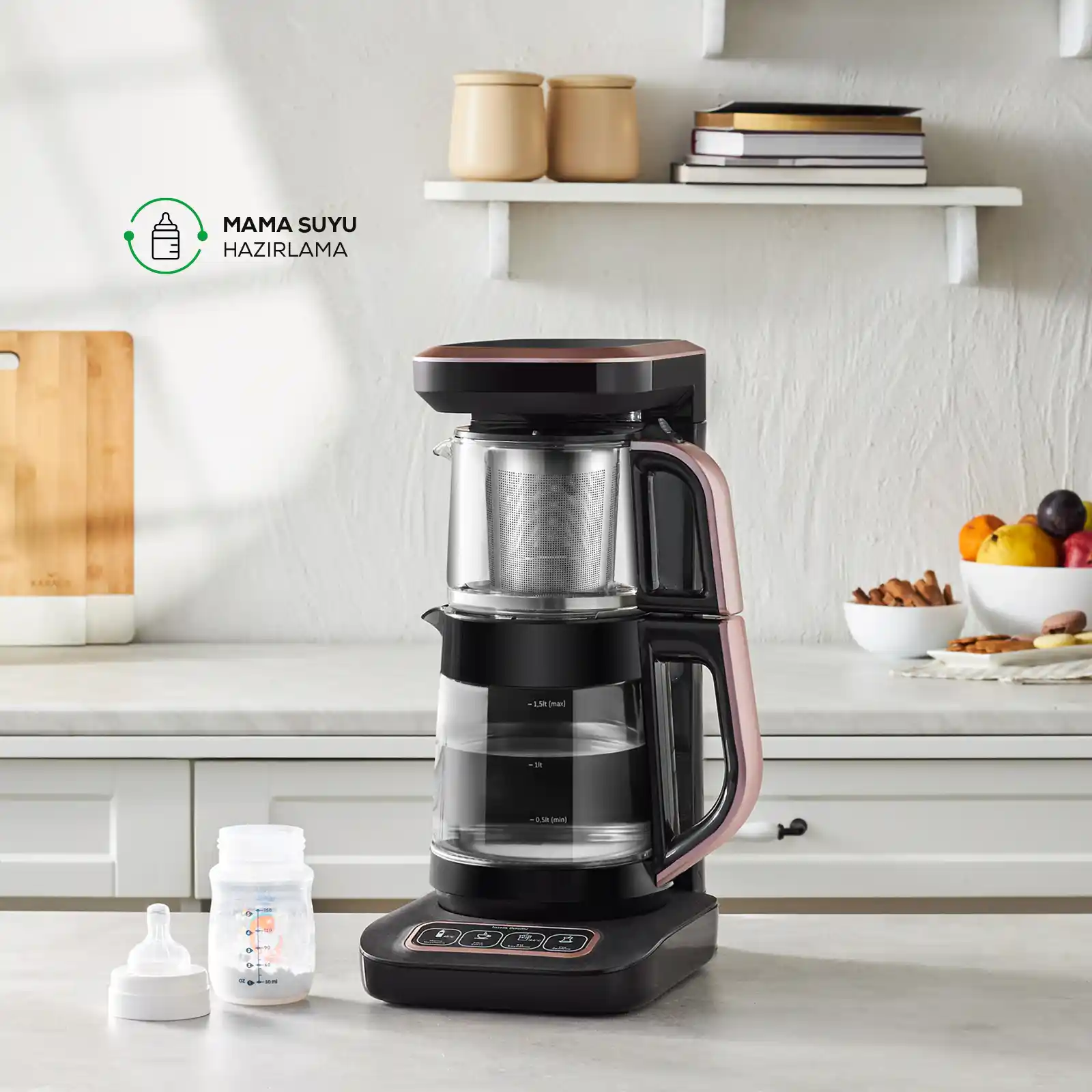 Cam Kahve Makinesi ile Modern Mutfak Dekorasyonunda Zarafet ve Fonksiyonellik