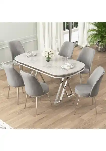 Canisa Lai Serisi 90x168 cm Modern Masa ve Sandalye Takımı Yüksek Kalite ve Dayanıklılık