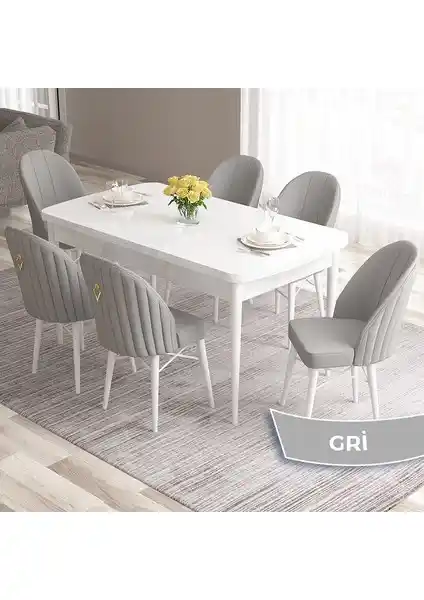 Canisa Roz Serisi 80x132 MDF Açılabilir Beyaz Mutfak Masası Takımı İnceleme ve Özellikleri