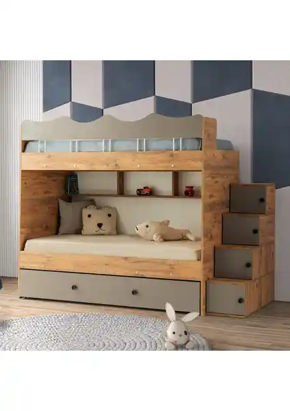 Çetin Ranza Bulut Yavrulu Ranza: Güvenli ve Estetik Çocuk Odası Mobilyası