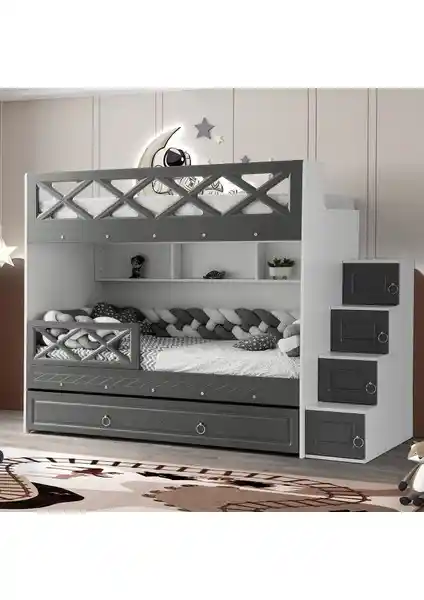 Çetin Ranza Mars Yavrulu Ranza: Modern ve Güvenli Çok Fonksiyonlu Çocuk Odası Mobilyası