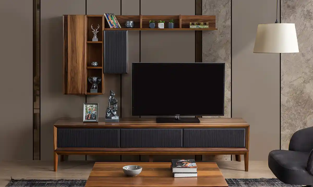Ceviz TV Ünitesi ile Ev Dekorasyonunda Şıklık ve Fonksiyonellik Sağlayan En İyi Modeller
