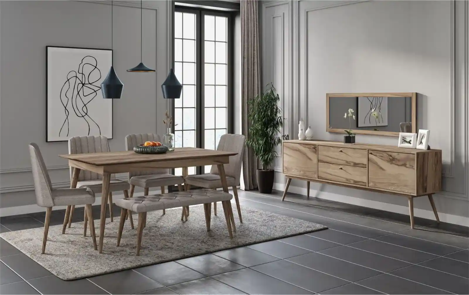 Ceviz Yemek Odası Takımlarıyla Evinize Şıklık ve Sıcaklık Katın