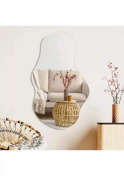 Cg Home Dalga Ayna Modern ve Şık Asimetrik Dekoratif Duvar Aynası