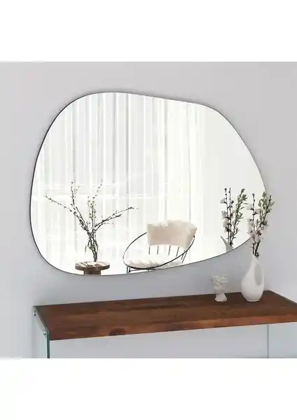 Cg Home Luna Asimetrik Çerçevesiz Duvar ve Konsol Aynası Modern ve Şık Tasarım