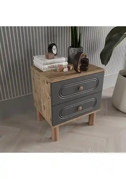 Comiet Pera 2 Çekmeceli MDF Komodin Modern ve Dayanıklı Tasarımıyla Kullanışlılık Sunar