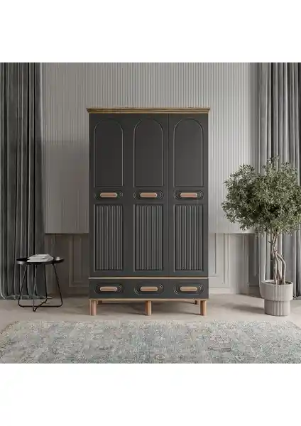 Comiet Pera 3 Kapaklı MDF Gardırop Modern ve Dayanıklı Depolama Çözümü