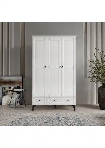 Comiet Silva 3 Kapaklı MDF Gardrop Modern Tasarım ve Dayanıklılık Sunan Mobilya Çözümü