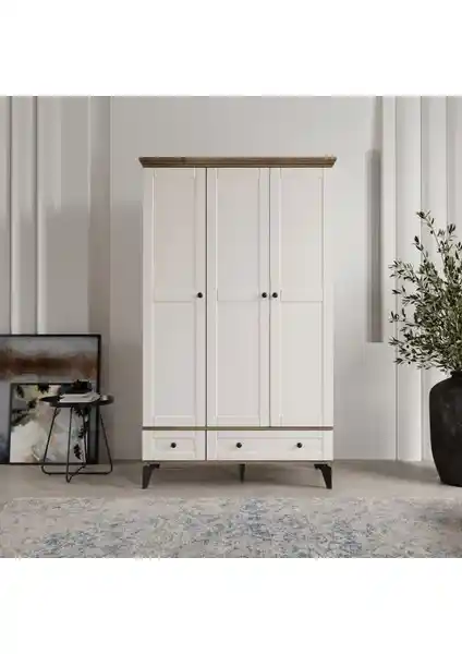 Comiet Silva 3 Kapaklı MDF Gardrop Modern ve Dayanıklı Depolama Çözümü