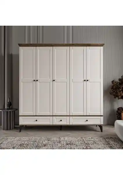 Comiet Silva 5 Kapaklı MDF Gardrop: Modern ve Dayanıklı Depolama Çözümü