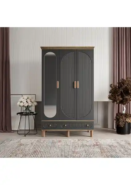 Comiet Soho 3 Kapaklı Aynalı MDF Gardrop Modern ve Fonksiyonel Depolama Çözümü