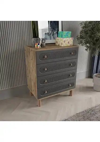 Comiet Soho 4 Çekmeceli MDF Şifonyer: Modern ve Dayanıklı Depolama Mobilyası