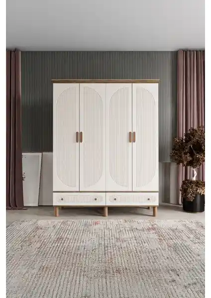 Comiet Soho 4 Kapaklı MDF Gardrop: Modern ve Dayanıklı Geniş Depolama Çözümü